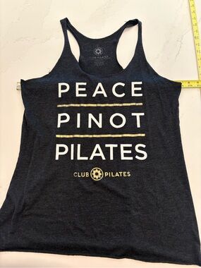 Club Pilates Peace Pinot Pilates Racerback Tank Top Gray Size Large